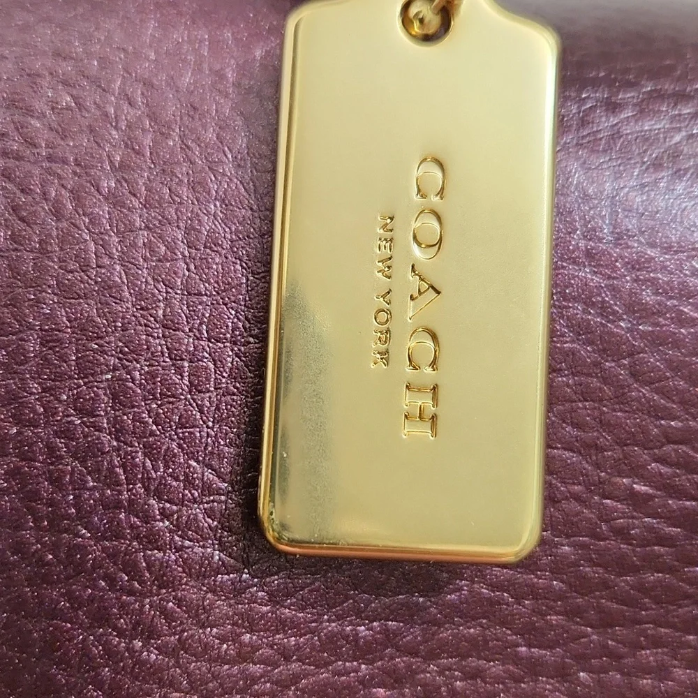 Coach Derby Purple Metallic Leather Backpack - Picture 4 of 16